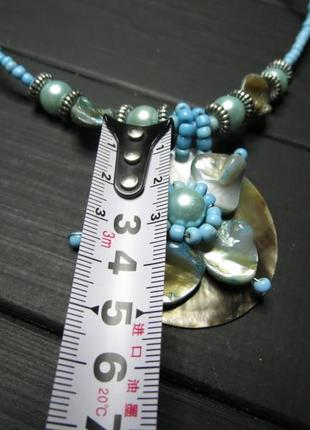 Ожерелье цветок перламутр 4