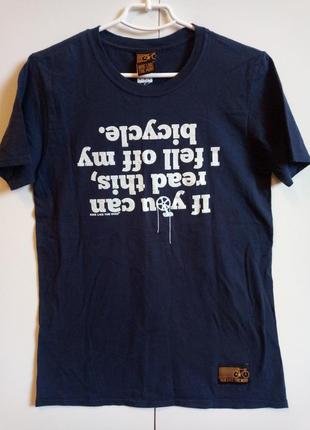 Синя Футболка з принтом написом жартом для велосипедистів