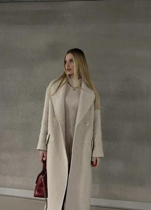 В наличии🔥 новое пальто zara молочное шерстяное пальто оверсайз