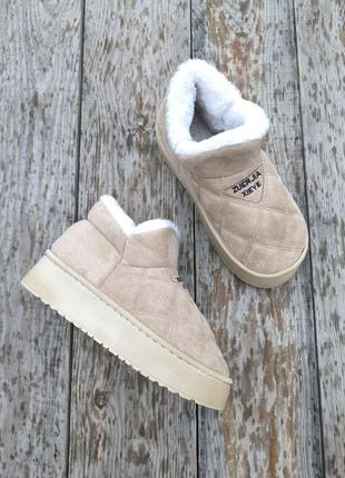 Теплые меховые мокасины автоледи теплые лоферы тцфли на меху ботинки балетки слипоны зимние тапки