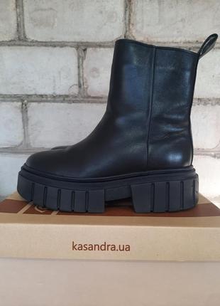 Челси ботинки кожаные весна осень деми ботинки украинского производителя kasandra левов