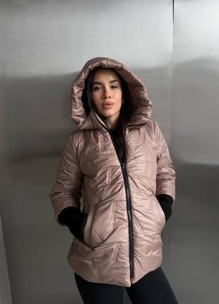 Качественная куртка с капюшоном плащевка лаке пайка на силиконе 150 + качественная подкладка + турецкая 🇹🇷рибана на рукавах (двойная)!