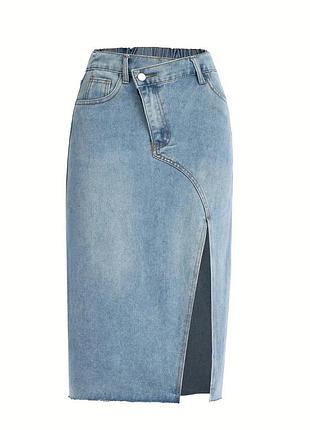 Удлиненная джинсовая юбка для девочек для подростков