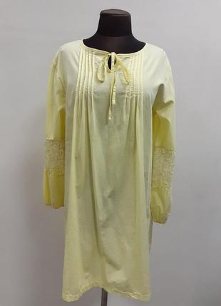 Распродажа, скидки, туника из 100% хлопка с ажурными рукавами, хлопок, одежда из италии, скидки