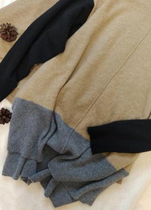 Кашемир 100% cashmere овер сайз свитер колорблок базовые цвета4 фото