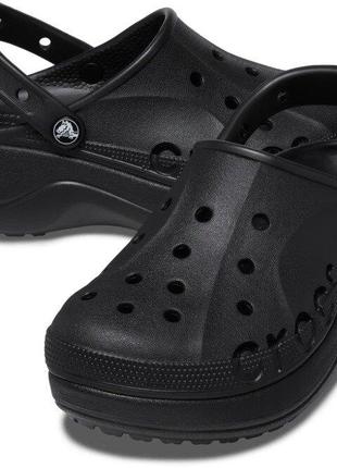 Crocs крокс клоги сабо на платформе baya platform black