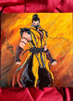 Скорпион мортал комбат картина ручной работы scorpion mortal kombat