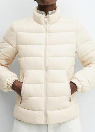 Стьобана куртка mango 57054386-blandi екрю s