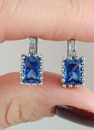 Серьги серебряные с танзанитом с3790-тз