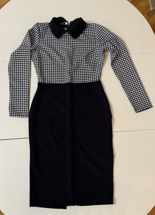 Платье черно-белое