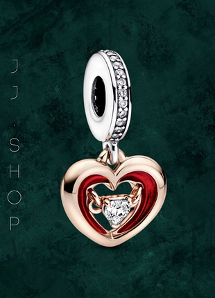 Серебряная бусина шарм "все ради любви" pandora (пандора) 782450c01 с покрытием 14к золотом