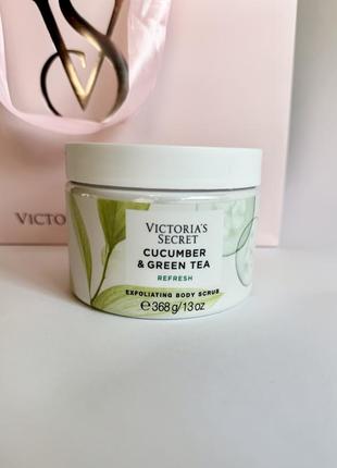 Скраб для тіла victoria’s secret natural beauty exfoliating body scrub cucumber & green tea