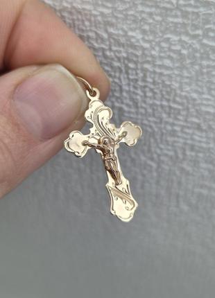 Хрест золотий, золотий хрестик православний, золотой 585