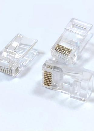Коннектор utp rj45 кат. 6 со сквозными отверстиями(50 штук)