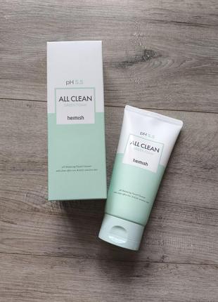 Очищувальна пінка для обличчя
heimish all clean green foam ph 5.5 150мл