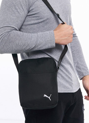 Сумка черная puma борсетка мужская, сумка через плечо, сумка спортивная