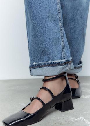 Лакированные туфли zara mary jane