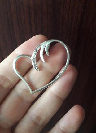 Нежный925 серебро серебряный кулон подвеска сердце