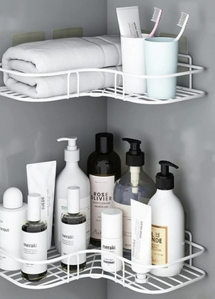 Полиця металева кутова настінна 26.5*26.5*6см білий