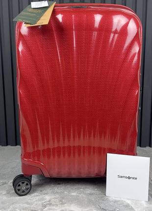 Новый чемодан samsonite c-lite chili red оригинал полипропилен 55 см