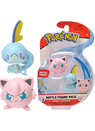 Набір бойових фігурок покемон соббл, джіггліпуф - pokémon, sobble, jigglypuff, battle figure pack