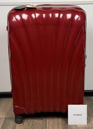 Новый чемодан samsonite c-lite chili red оригинал полипропилен 75 см