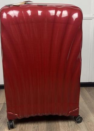 Новый чемодан samsonite c-lite chili red оригинал полипропилен 86 см