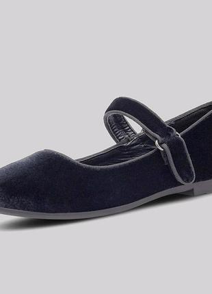Велюровые бархатные балетки туфли, мэри джейн, мокасины zara, темно серые