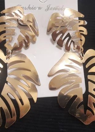 Серьги" листья монгстеры"