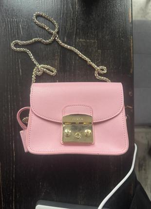 Furla metropolis рожева сумка фурла розовая