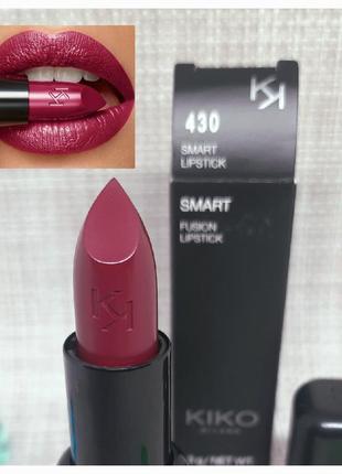 Помада увлажняющая kiko smart fusion lipstick 430