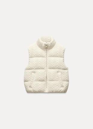 Теплая жилетка вязка zara