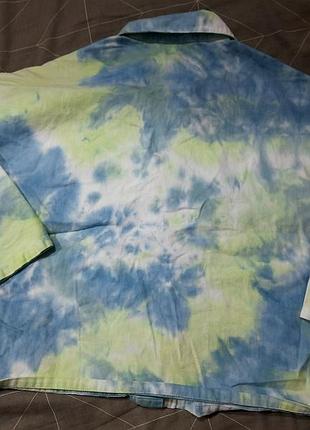 Рубашка из денима в стиле овер сайз тай-дай укороченная tally weijl5 фото