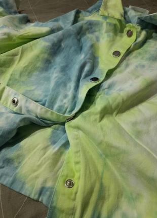 Рубашка из денима в стиле овер сайз тай-дай укороченная tally weijl6 фото