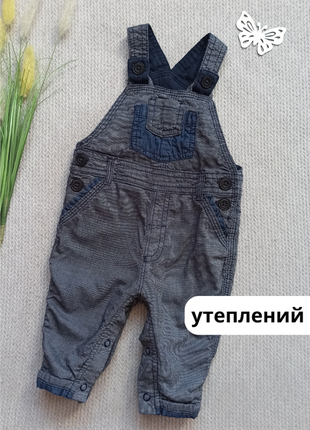 Детский утепленный комбинезон 0-3 мес george с подкладкой штаны для мальчика