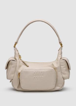 Сумка arcadie leather bag miu cream