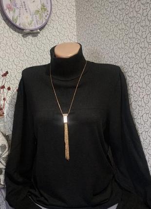 Чорний светр гольф водолазка