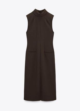 Платье zara шоколадного цвета s6 фото