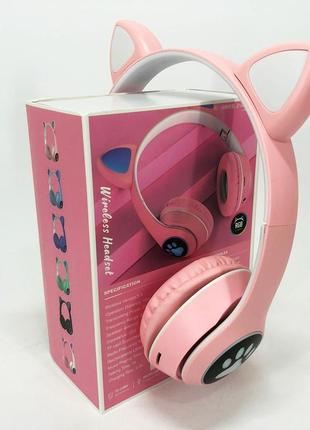 Беспроводные наушники с кошачьими ушками и rgb подсветкой cat vzv 23m.