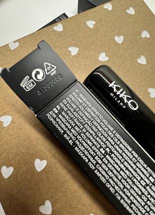 Тушь с эффектом объема и разделения kiko milano ultra tech + volume and definition mascara2 фото
