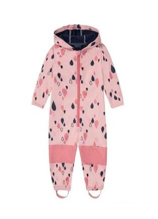 Софтшел розовый в каплю 110/116 softshell комбинезон грязепруф комбінезон