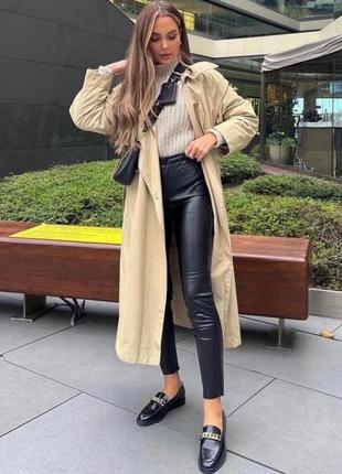 Кожаные брюки zara