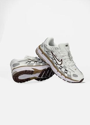 Кроссовки nike p-6000 white/brown
