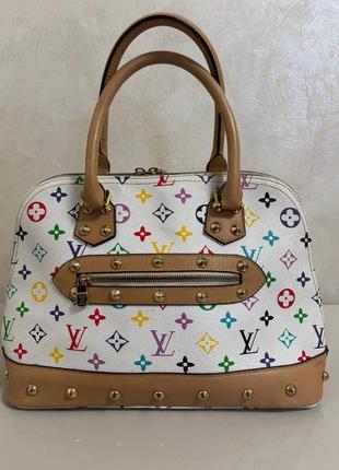 Louis vuitton багатобарвна біла сумочка louis vuitton alma m92647