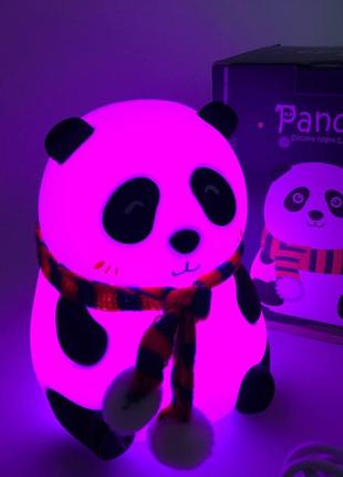 Детский силиконовый ночник светильник панда 7 цветов, силиконовый ночник игрушка для детей