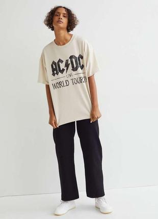 Хлопковая оверсайз футболка h&m