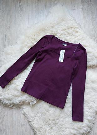 💜💛💙 стильный новый реглан цвета бургунди в рубчик