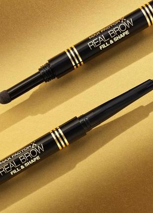 Новый коричневый каштановый карандаш тени для бровей max factor real brow fill & shape, 02 soft brown,03 medium brown