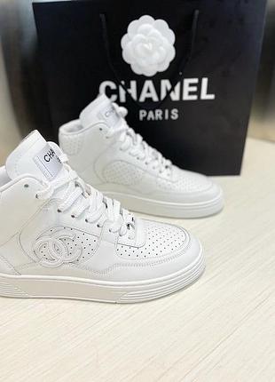 Білі високі кеди chanel