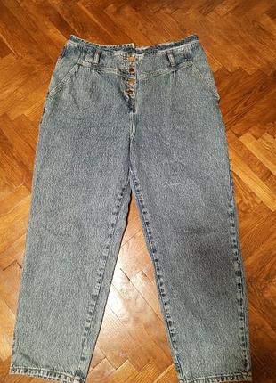 Джинсы корсетная высокая посадка, коттон, мом